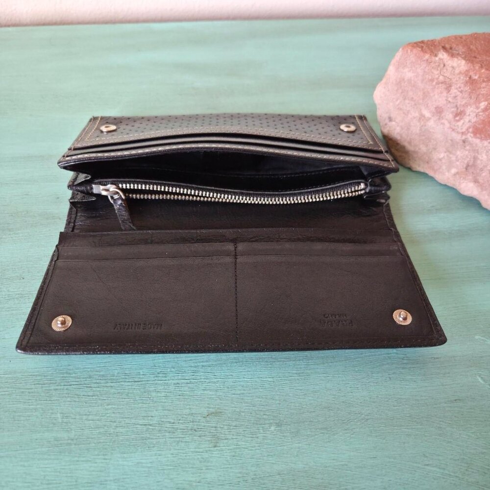 Prada black perforated leather wallet - Picture 7 of 8